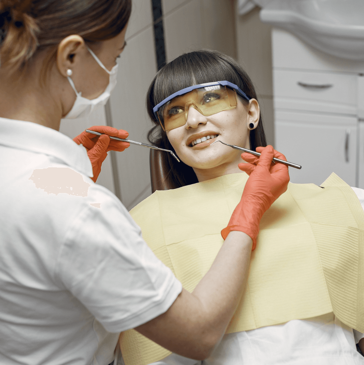 A patient receiving gentle dental care