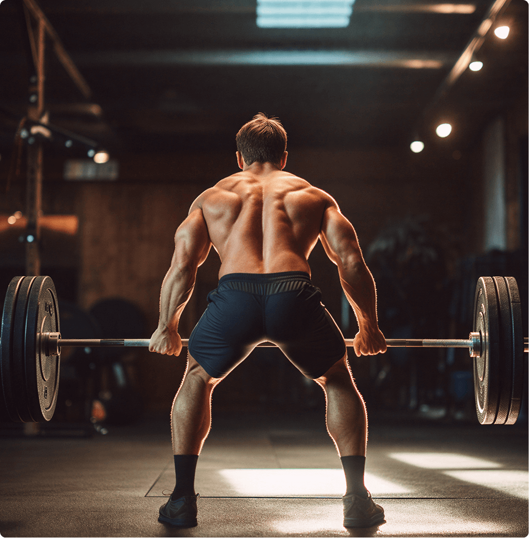 Strength athlete performing a deadlift