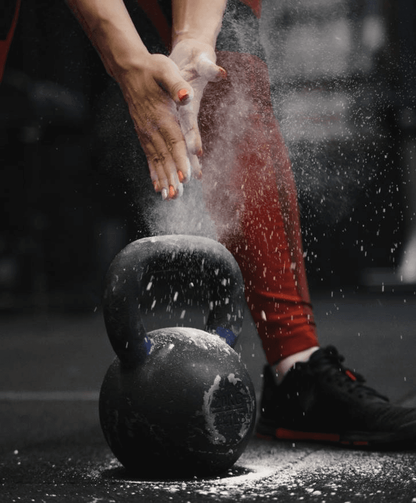 Athlete preparing for a strength session