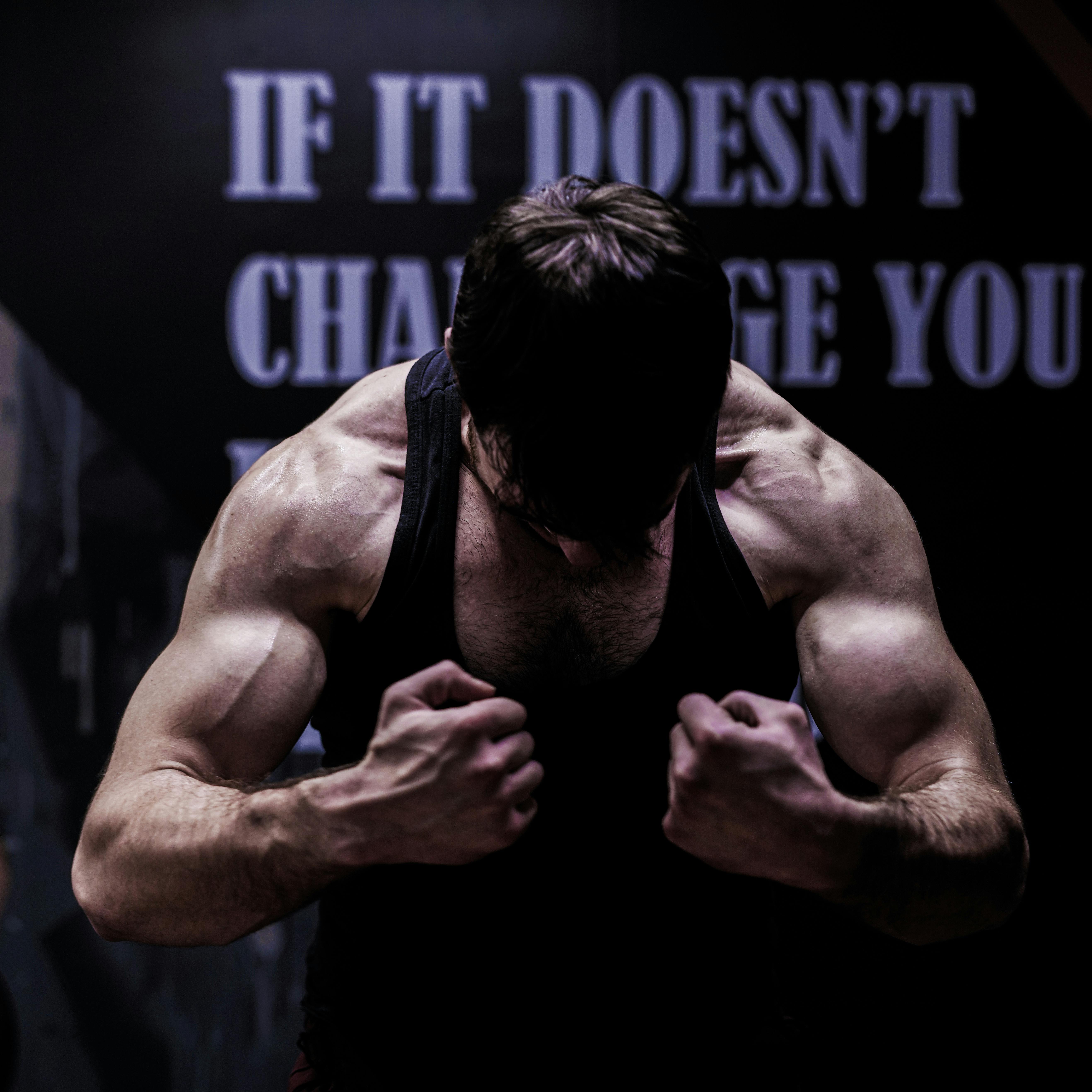 Athlete focusing before a workout